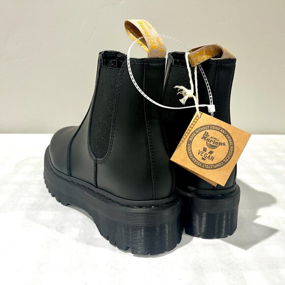 Dr. Doc Martens Vegan Quad 2976 Black Platform Boots Unisex M 10/W 11 Size Boots - Picture 2 of 7